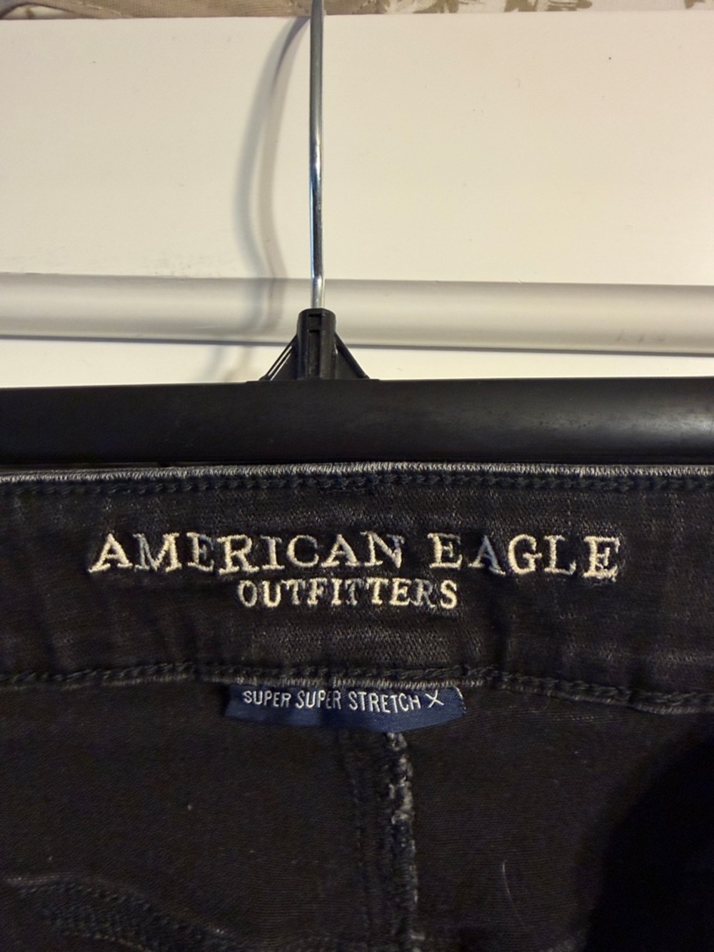 American Eagle Outfitters Black High Rise Lace-Trim Denim Shorts - Picture 2 of 7